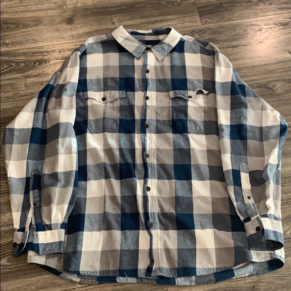 Blue Plaid Button up
